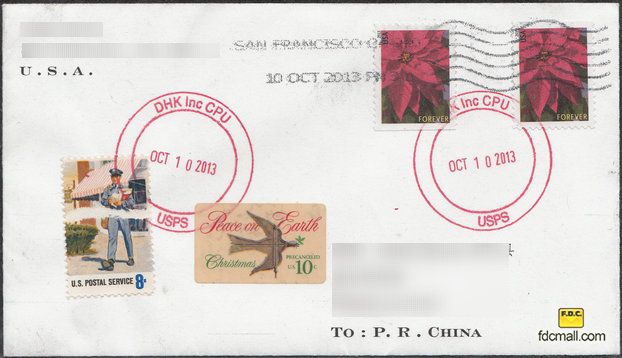 美国花卉一品红邮票封.jpg